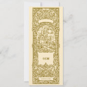 Medieval Gold Wedding Bookmark Save The Date Einladung (Rückseite)