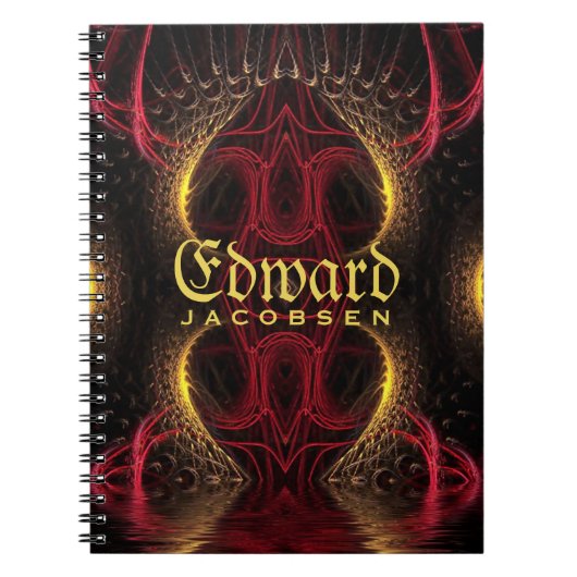 Medieval Golden Hearts Fantasy Fractal Art Notizblock (Vorderseite)