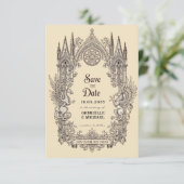 Medieval Gothic Dragon Griffin old paper Save The Date (Stehend Vorderseite)