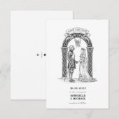 Medieval Gothic Knight Bride Groom Arch  Save The Date (Vorne/Hinten)