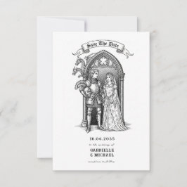 Medieval Gothic Knight Bride Groom Save The Date