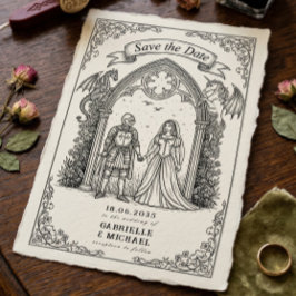Medieval Gothic Knight Bride Groom Save The Date