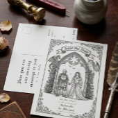 Medieval Gothic Knight Bride Groom Save The Date Postkarte