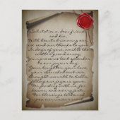 Medieval Gray Scroll Wax Seal Wedding Thank You Postkarte (Vorderseite)