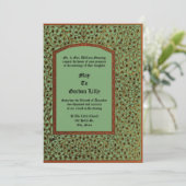 Medieval Illuminated Manuscript Vine Foliage Style Einladung (Stehend Vorderseite)