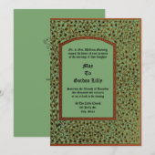 Medieval Illuminated Manuscript Vine Foliage Style Einladung (Vorne/Hinten)
