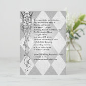 Medieval Jester Diamonds Goth Wedding Einladung (Stehend Vorderseite)