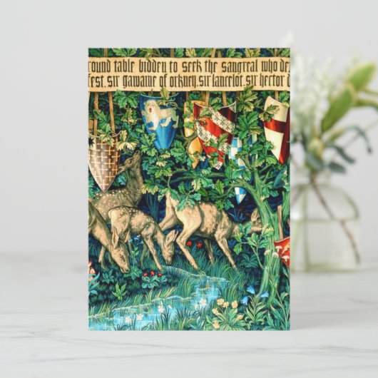 Medieval King Arthur William Morris Einladung (Stehend Vorderseite)