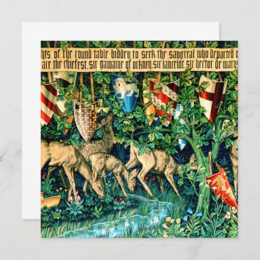 Medieval King Arthur William Morris Einladung (Vorne/Hinten)