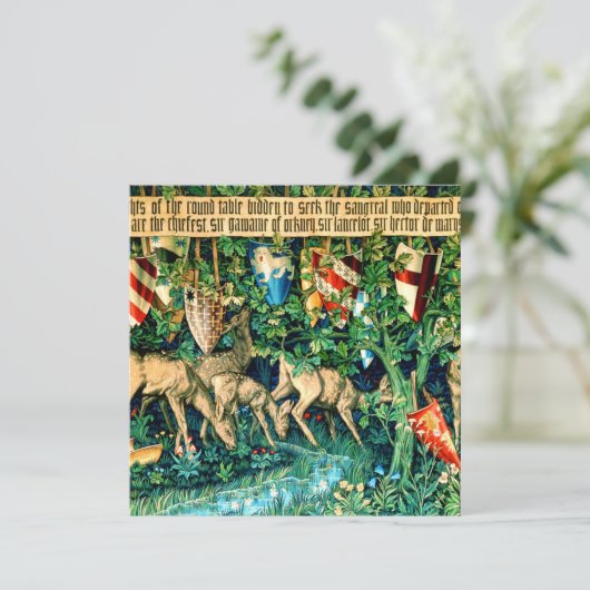 Medieval King Arthur William Morris Einladung (Stehend Vorderseite)