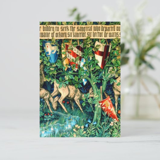 Medieval King Arthur William Morris Einladung (Stehend Vorderseite)
