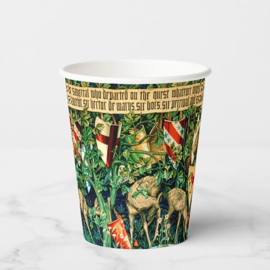 Medieval King Arthur William Morris Pappbecher (Rückseite)