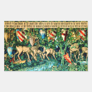 Medieval King Arthur William Morris Rechteckiger Aufkleber