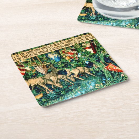 Medieval King Arthur William Morris Rechteckiger Pappuntersetzer (angewinkelt)