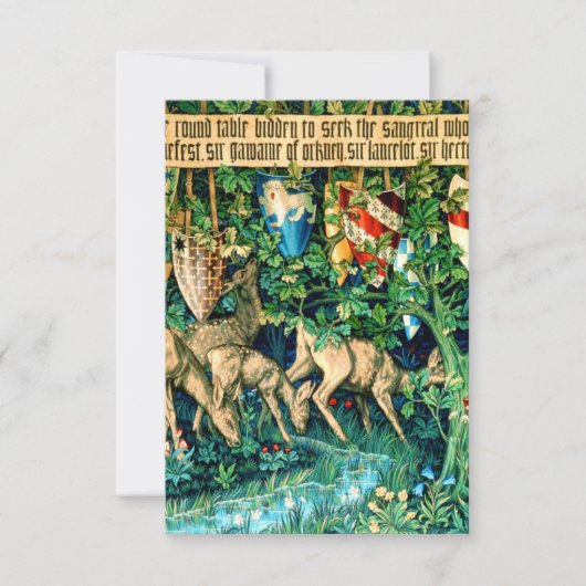 Medieval King Arthur William Morris RSVP Karte (Vorderseite)