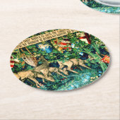 Medieval King Arthur William Morris Runder Pappuntersetzer (Angewinkelt)