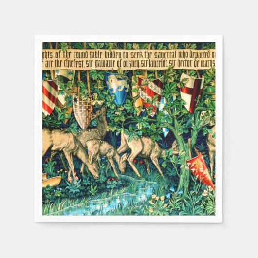Medieval King Arthur William Morris Serviette (Vorderseite)