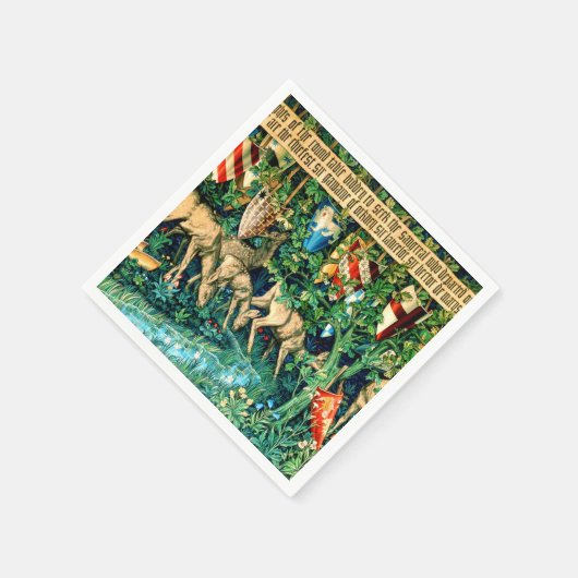 Medieval King Arthur William Morris Serviette (Ecke)