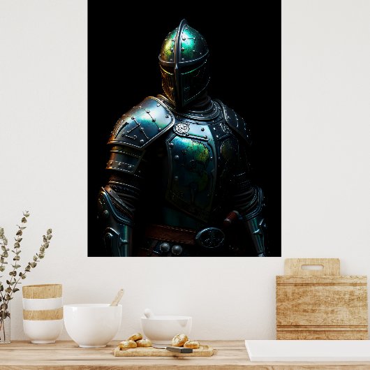 Medieval Knight Armor, Abstract Colors Poster (Küche)