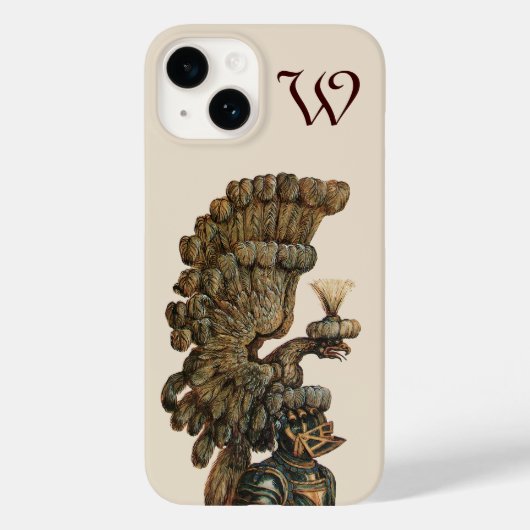 MEDIEVAL KNIGHT HELMET MIT EAGLE Monogramm Elfenbe Case-Mate iPhone Hülle (Rückseite)