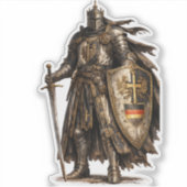 Medieval Knight Warrior Glossy Clear Fantasy .. Aufkleber (Vorderseite)