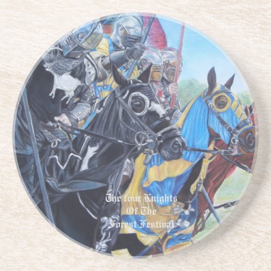 Medieval Knights Jousting Horses Art Getränkeuntersetzer (Vorne)