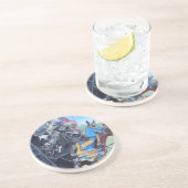 Medieval Knights Jousting Horses Art Getränkeuntersetzer (Seite)