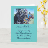 Medieval Knights Jousting Horses Art Karte (Gelbe Blume)