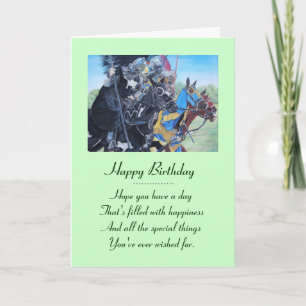 Medieval Knights Jousting Horses Art Karte