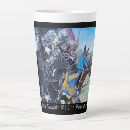 Medieval Knights Jousting Horses Art Milchtasse (Vorderseite)