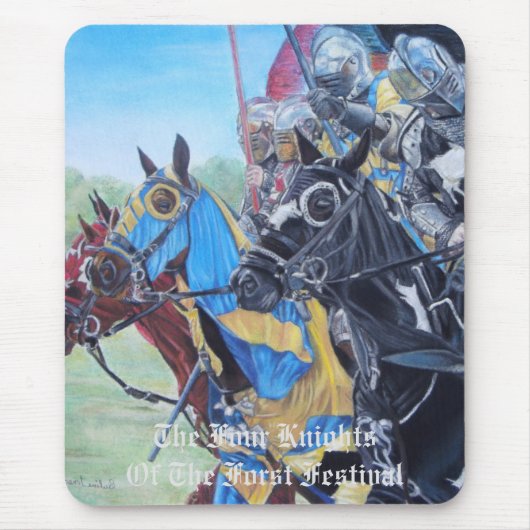 Medieval Knights Jousting Horses Art Mousepad (Vorne)