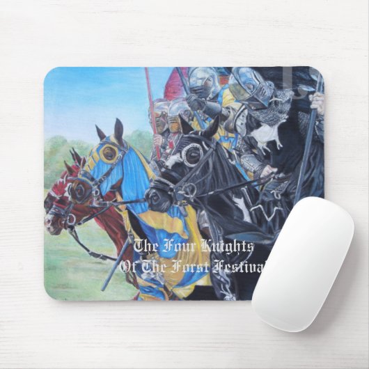 Medieval Knights Jousting Horses Art Mousepad (Mit Mouse)