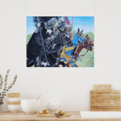 Medieval Knights Jousting Horses Art Poster (Küche)