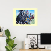 Medieval Knights Jousting Horses Art Poster (Heimbüro)
