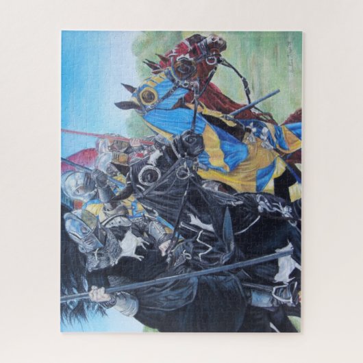 Medieval Knights Jousting Horses Art Puzzle (Vertikal)