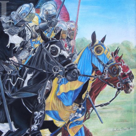 Medieval Knights Jousting Horses Art Puzzle