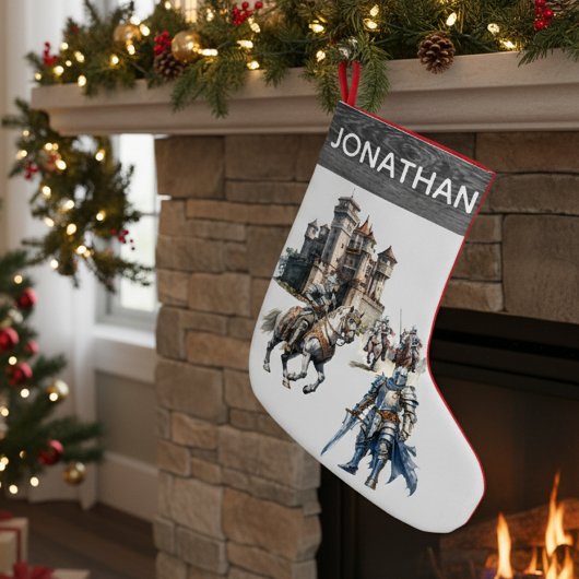 Medieval Knights Watercolor Castle Kleiner Weihnachtsstrumpf