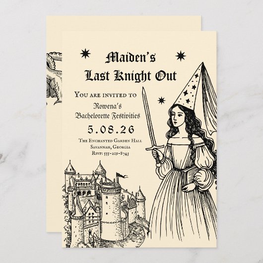 Medieval “Last Knight Out” Bachelorette Einladung