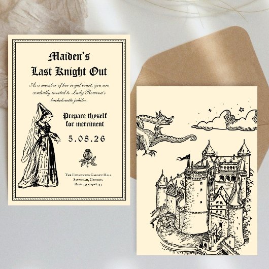 Medieval “Last Knight Out” Bachelorette Einladung