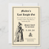 Medieval “Last Knight Out” Bachelorette Einladung (Vorderseite)