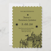 Medieval “Last Knight Out” Bachelorette Invitation Einladung (Rückseite)