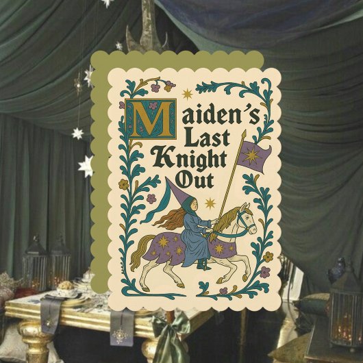Medieval “Last Knight Out” Bachelorette Invitation Einladung