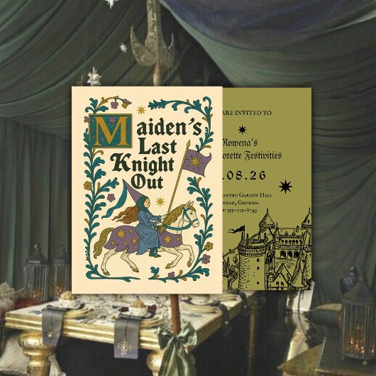 Medieval “Last Knight Out” Bachelorette Invitation Einladung