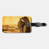 Medieval Le Stryge Gargoyle at Notre Dame, Paris Gepäckanhänger (Rückseite horizontal)