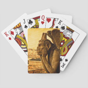 Medieval Le Stryge Gargoyle at Notre Dame, Paris Spielkarten