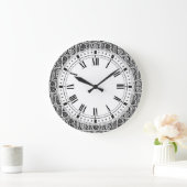 Medieval Manuscript Illuminated Letter B Monogram Große Wanduhr (Zuhause)