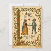 Medieval Manuscript Save the date Einladung (Vorderseite)