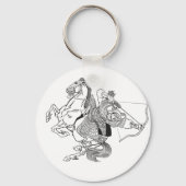 medieval Mongol warrior Keychain Schlüsselanhänger (Vorderseite)