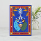 Medieval Nativity Christmas Card Feiertagskarte (Stehend Vorderseite)