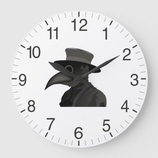 Medieval Plague Doctor Große Wanduhr (Vorderseite)